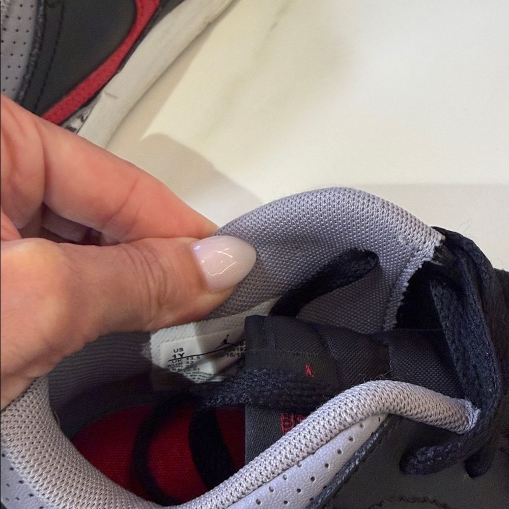 Nike Air Jordan Kids Black and Red Sneakers - Picture 7 of 8